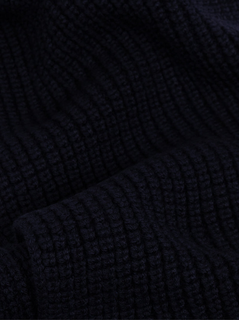 Dsquared2 Logo Patch Knit Wool Scarf — Navy Scarfs
