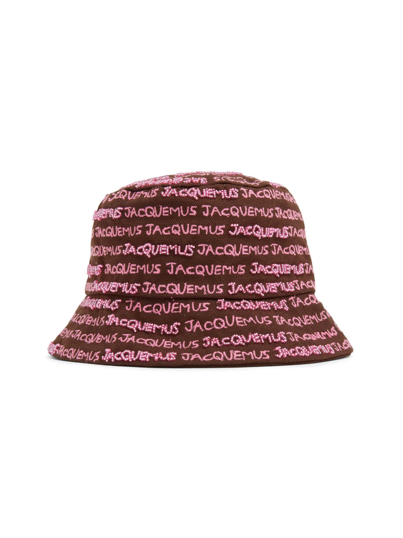 Jacquemus 235ac4515035850 Logo-Embroidered Cotton Bucket Hat — Brown