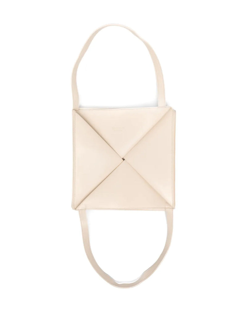 Nanushka The Origami Tote Bag — Beige Polyurethane
