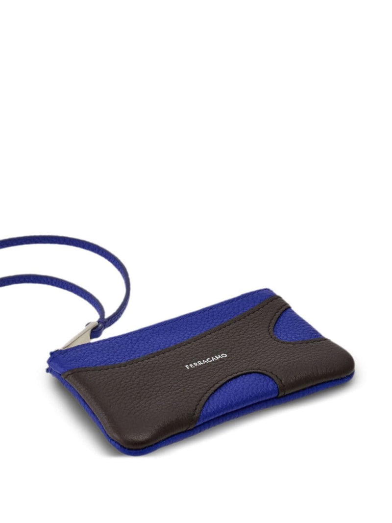 Ferragamo Cut-Out Leather Card Case — Brown Cases