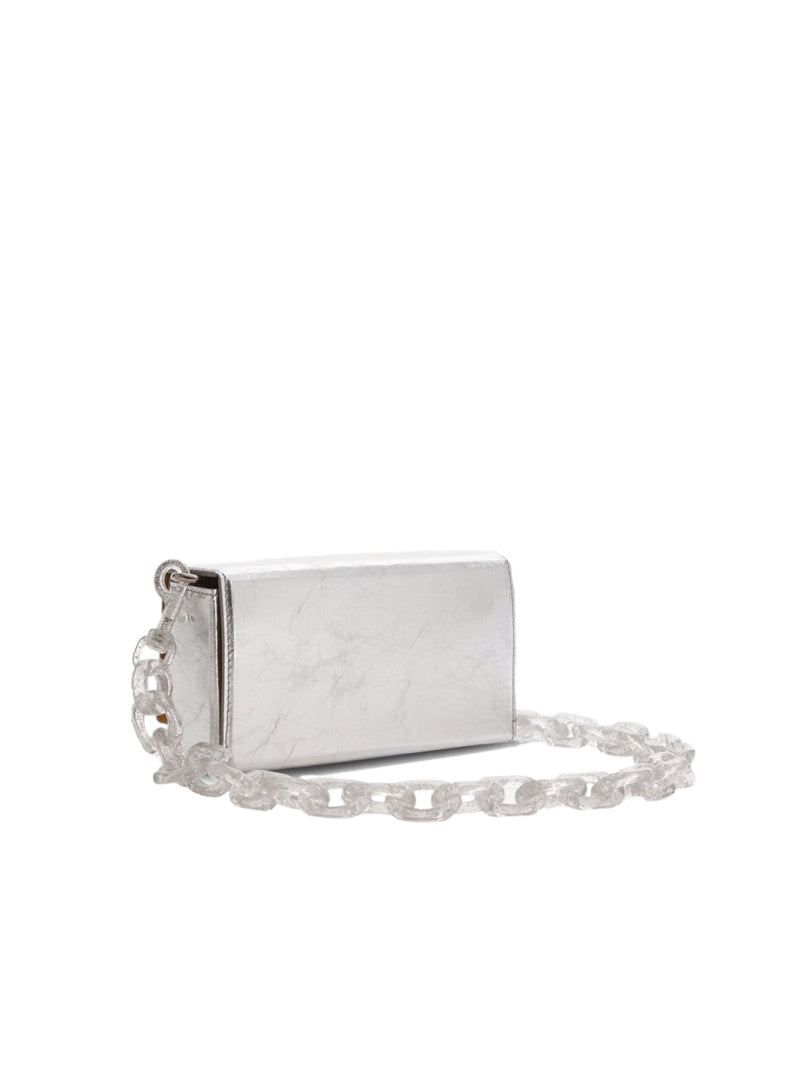 Furla Shoulder Bag — Silver Textile
