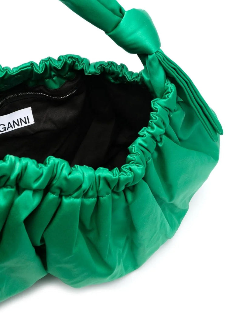 Ganni Passepartout Hobo Bag — Green Textile
