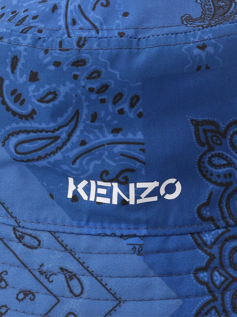 Kenzo Fc55ac904f39 Paisley Bandana Logo Bucket Hat — Blue Polyester