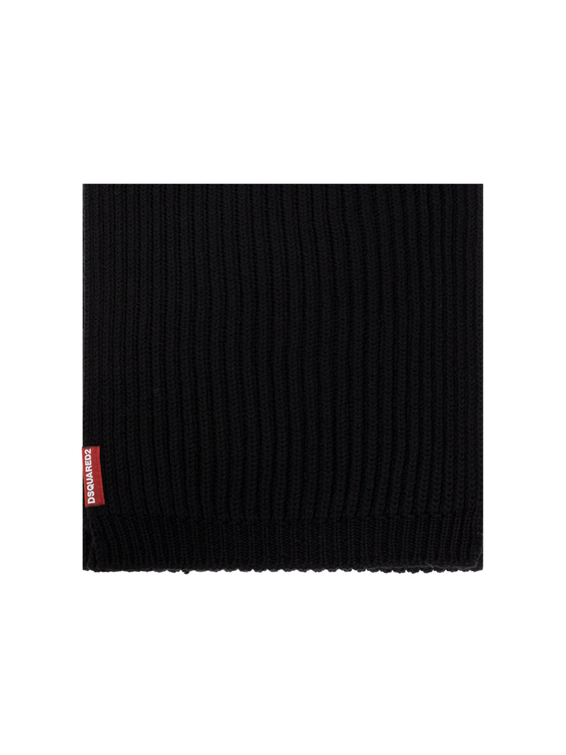 Dsquared2 Knm006501w067572124 Beanie & Scarf Set — Black Wool Beanies
