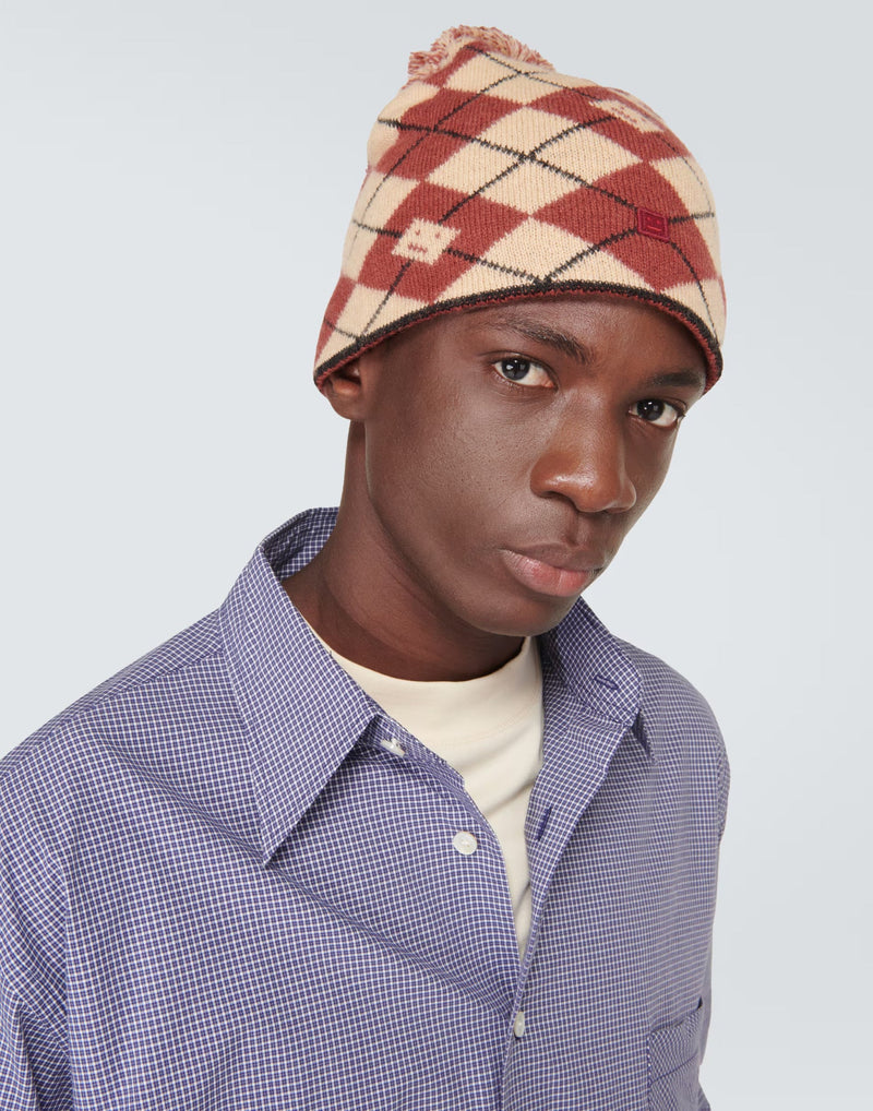 Acne Studios C40317 Beanie — Red Wool Beanies