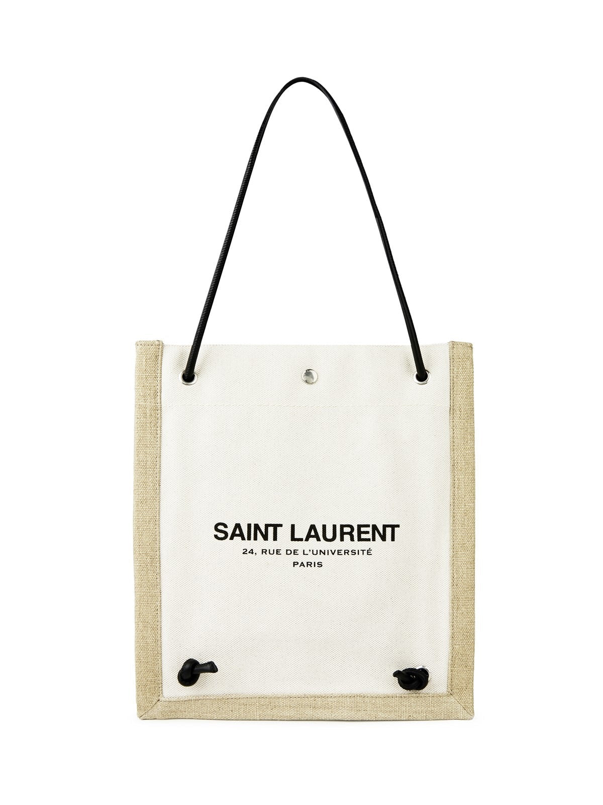 Saint Laurent Universite Crossbody Bag — White Textile