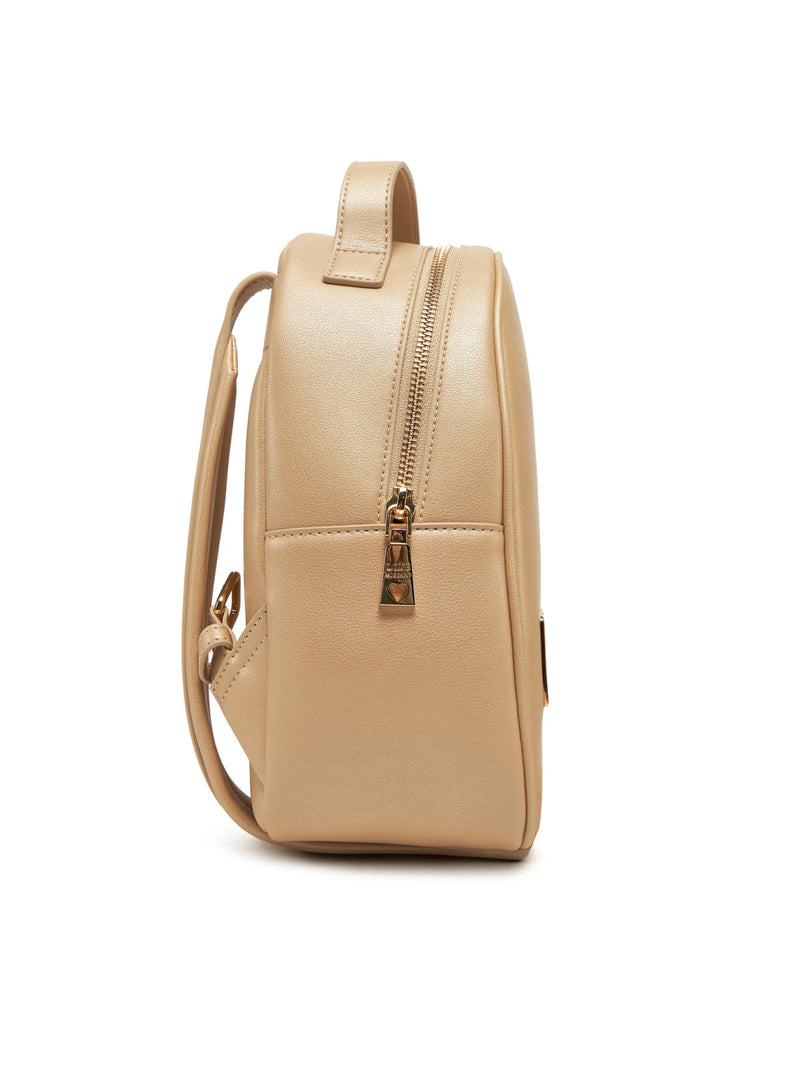 Moschino Logo Lettering Backpack — Beige Polyurethane