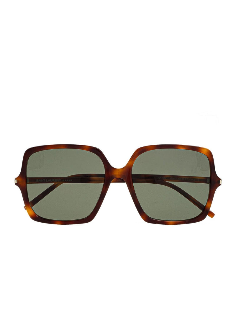 Saint Laurent Sl591002 Logo-Engraved Sunglasses — Brown Acetate