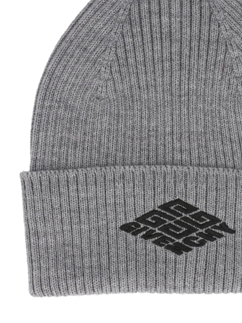 Givenchy Gvcappu72332 4g Logo Wool Beanie — Gray Beanies