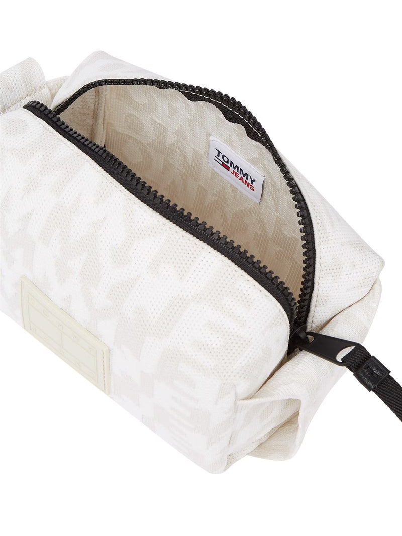 Tommy Hilfiger Logomania Crossbody Bag — Beige Textile