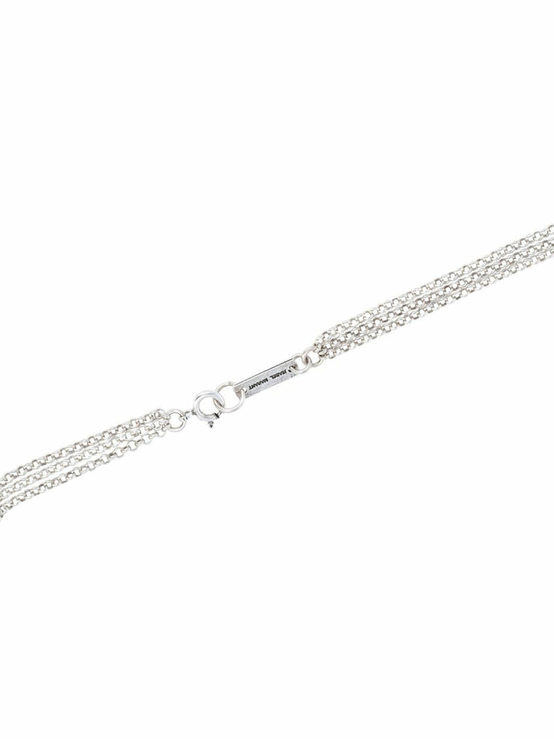 Isabel Marant Metal Leaf Charm Necklace — Pink Brass Necklaces