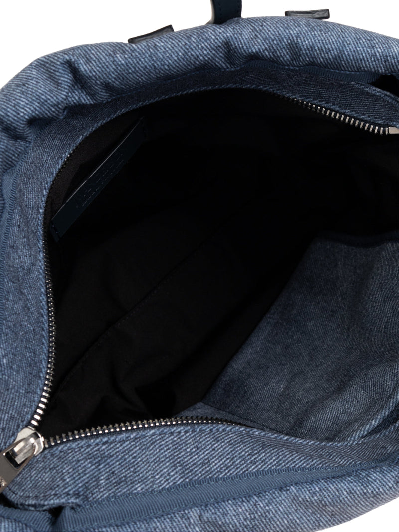 Jw Anderson Quilted Puffy Anchor Logo Tote Bag — Blue Textile