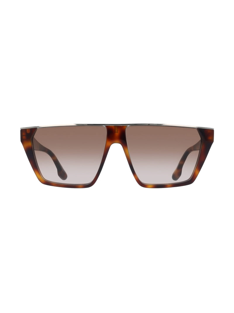 Victoria Beckham Vb683s215 Logo Arm Sunglasses — Brown Acetate