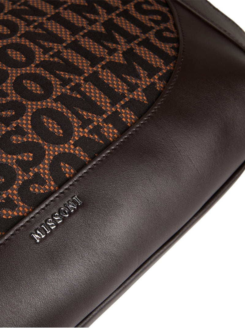 Missoni Logo Jacquard Tote Bag — Brown Wool