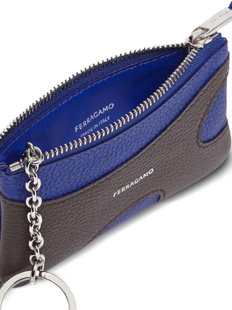 Ferragamo Cut-Out Leather Card Case — Brown Cases