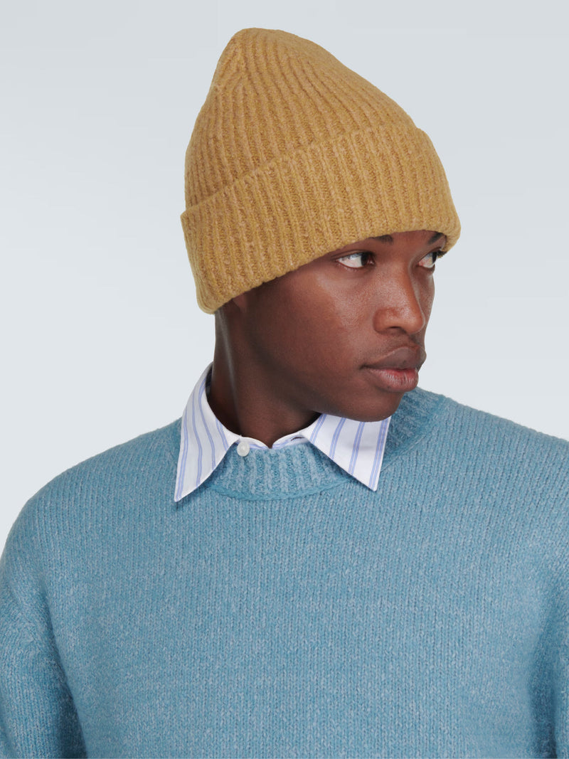 Acne Studios C40299 Beanie — Beige Wool Beanies