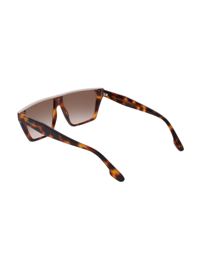 Victoria Beckham Vb683s215 Logo Arm Sunglasses — Brown Acetate