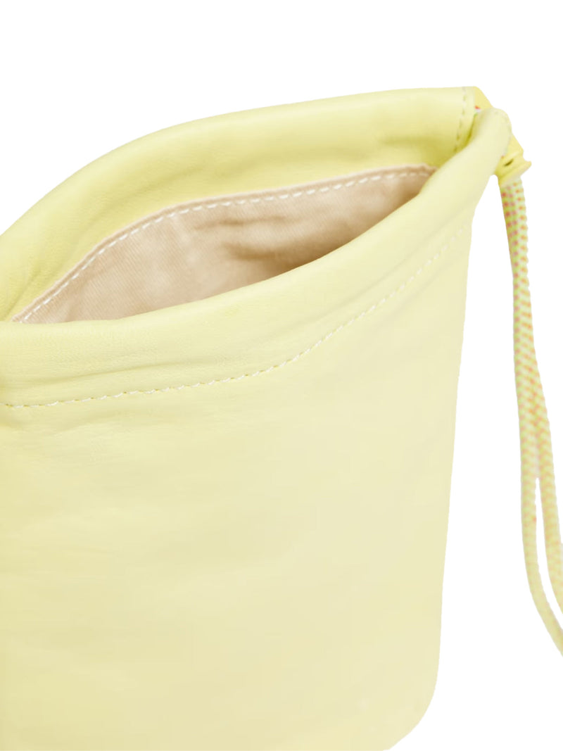 Zimmermann Logo Leather Pouch Crossbody Bag — Yellow