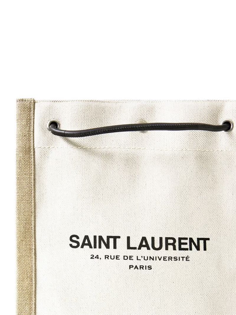 Saint Laurent Universite Crossbody Bag — White Textile
