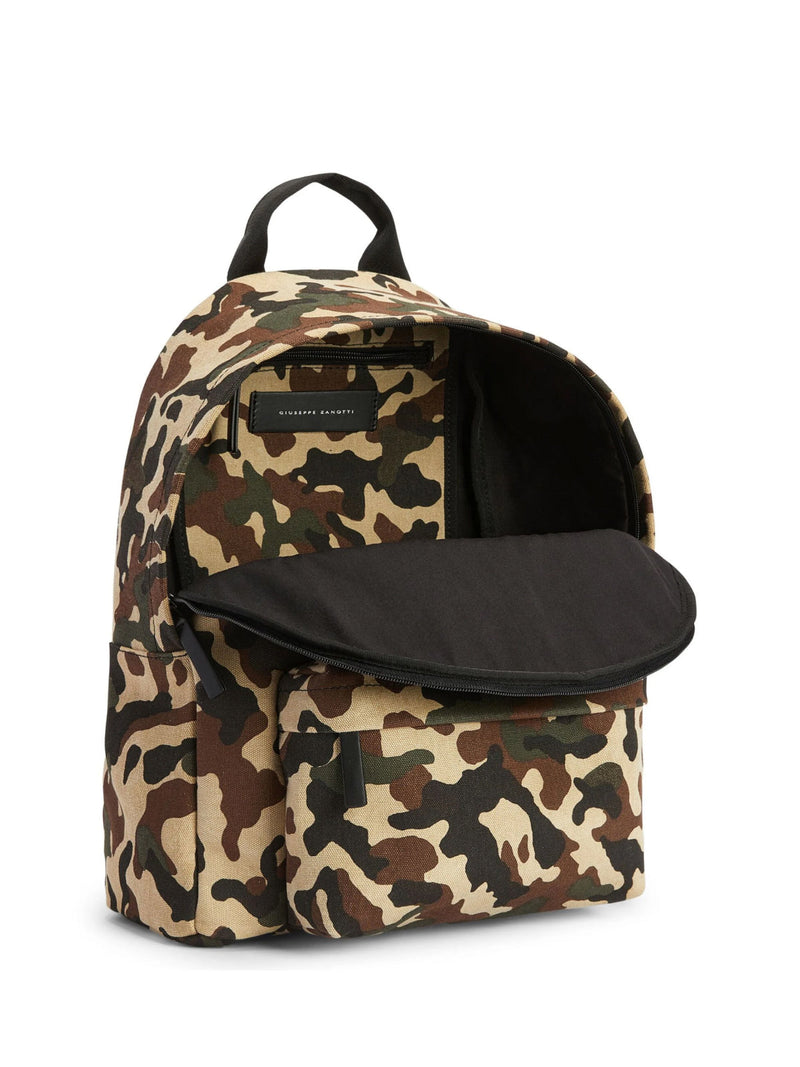 Giuseppe Zanotti Camouflage Logo Backpack — Multicolor Textile