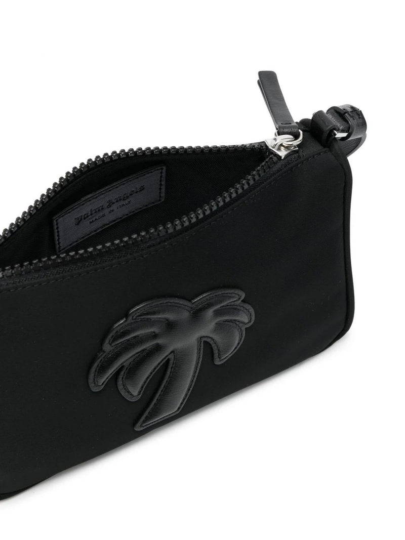 Palm Angels Logo-Embroidered Nylon Shoulder Bag — Black