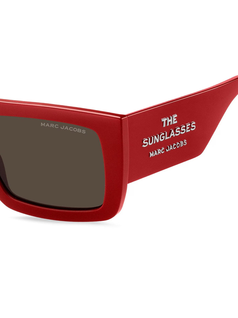 Marc Jacobs 775sc9ared Logo-Print Acetate Sunglasses — Red