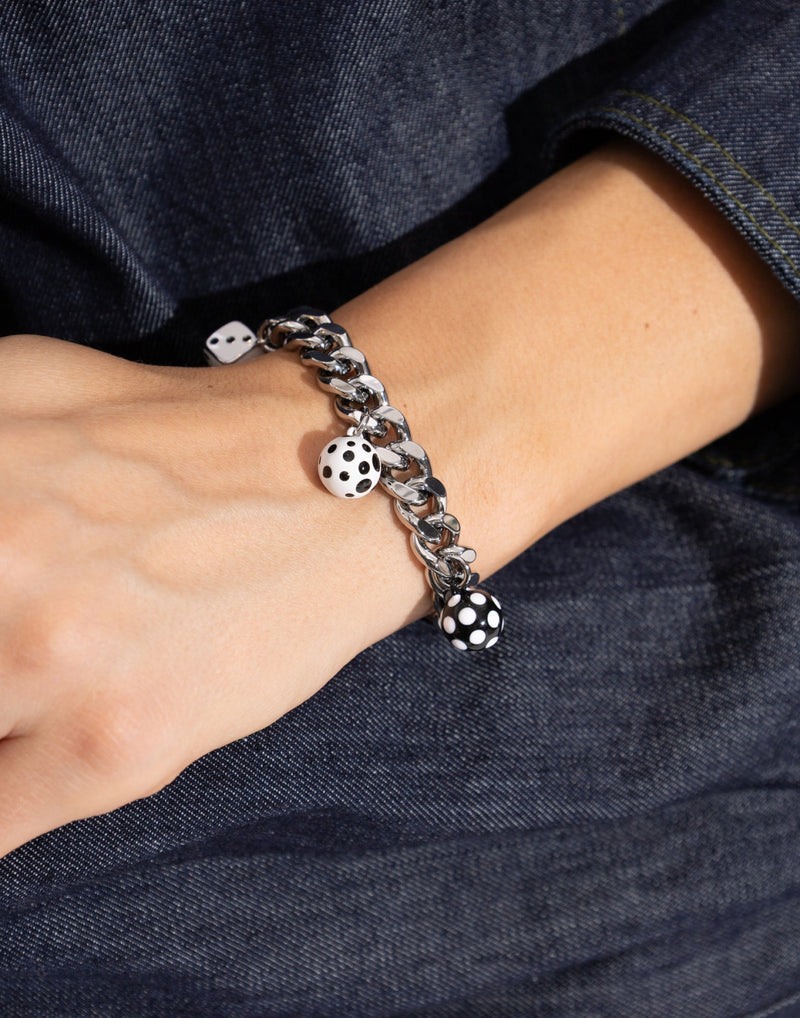 Marc Jacobs Dice Charm Bracelet — Silver Brass Bracelets