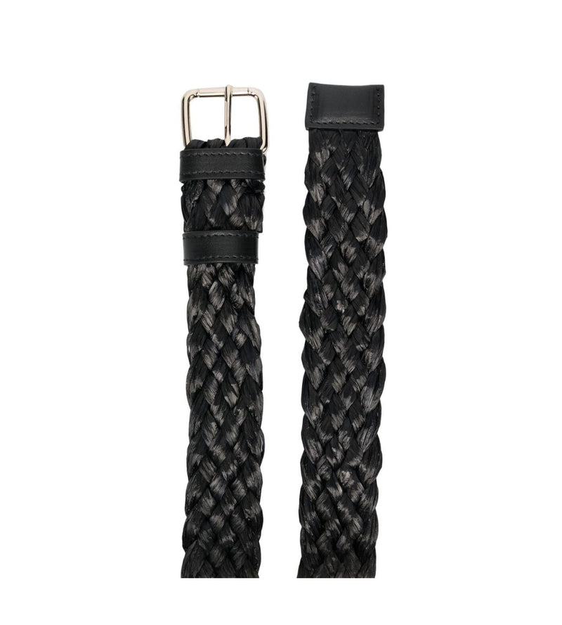 Red Valentino Woven Logo Belt — Black Textile
