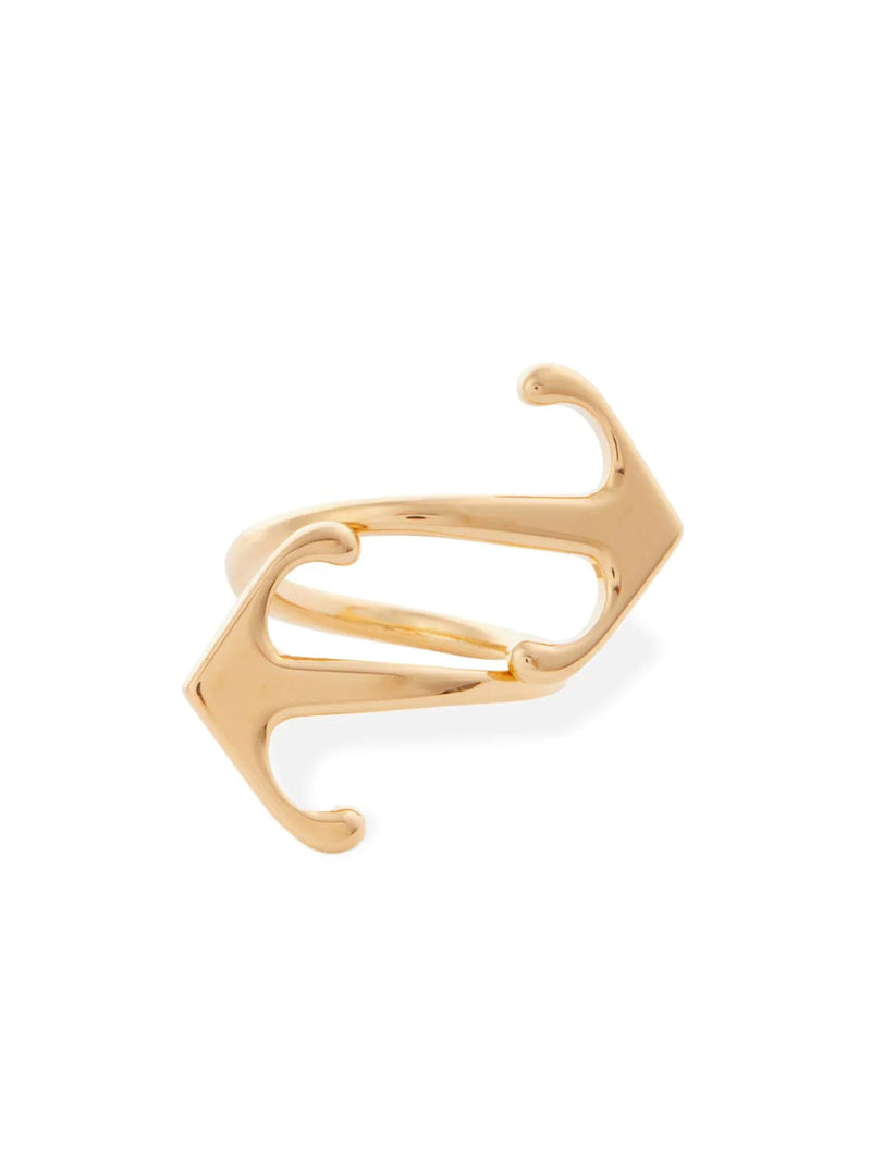 Off-White Mono Arrow Ring — Gold Brass Rings