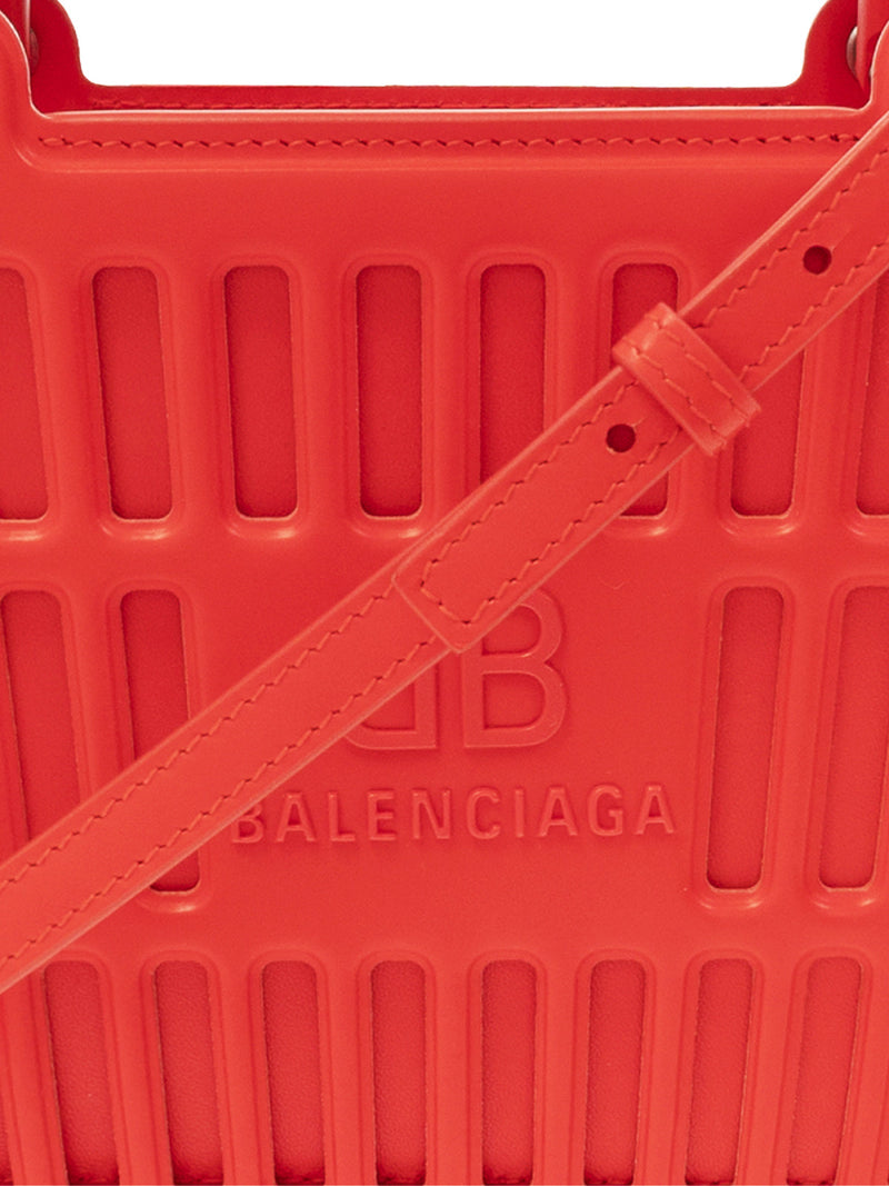 Balenciaga Mag Tote Bag — Red Thermoformed Leather