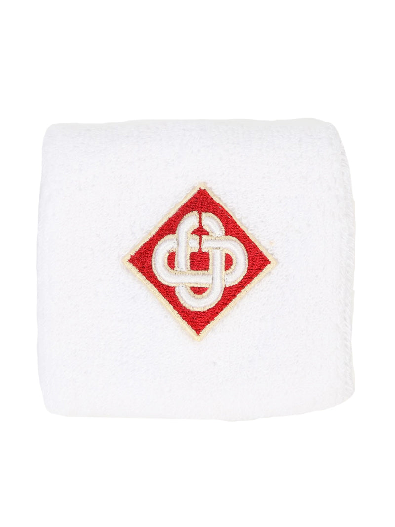 Casablanca Red Diamond Logo Handkerchief — White Cotton Accessory