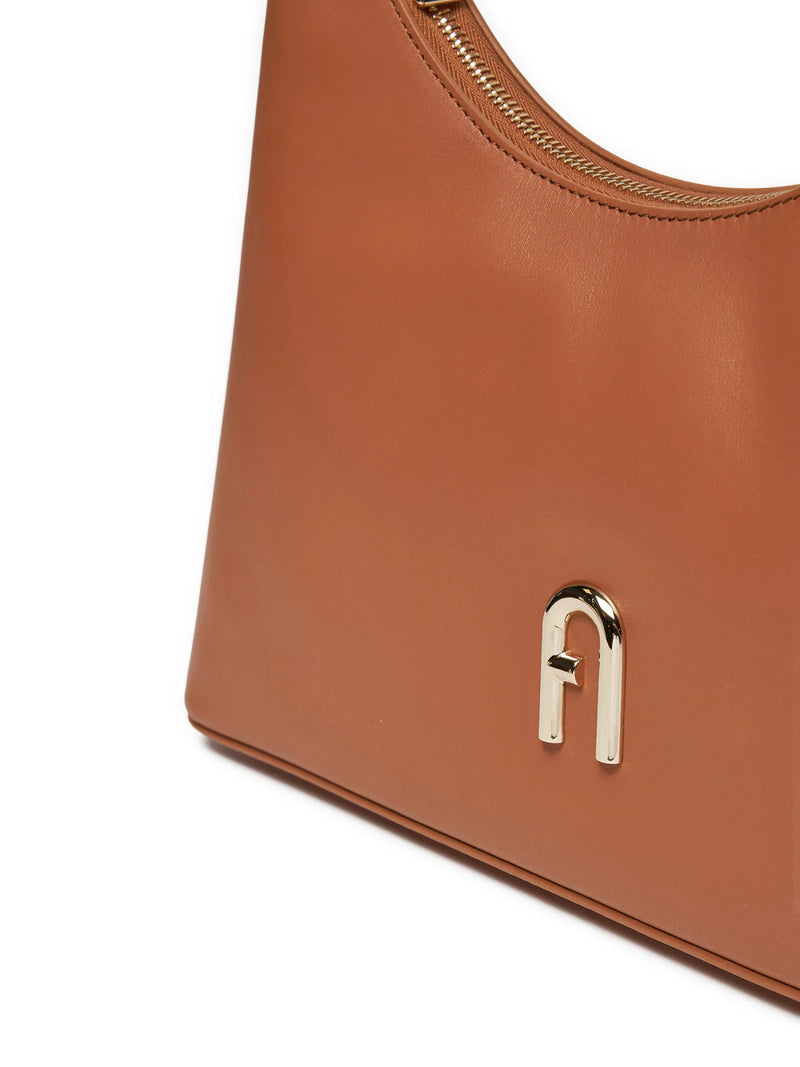 Furla Diamante Shoulder Bag — Brown Leather