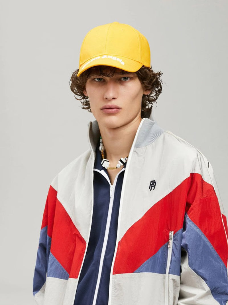 Palm Angels Pmlb053s22fab0021801 Curved Logo Baseball Cap — Yellow Cotton Caps