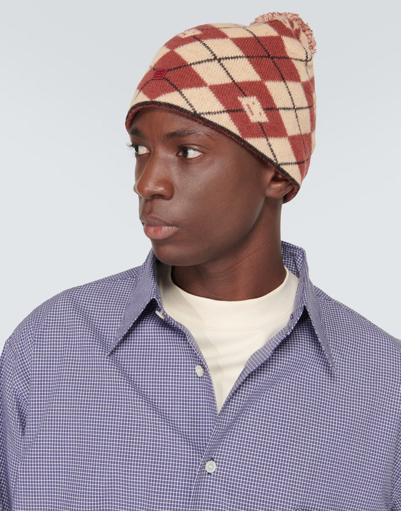 Acne Studios C40317 Beanie — Red Wool Beanies