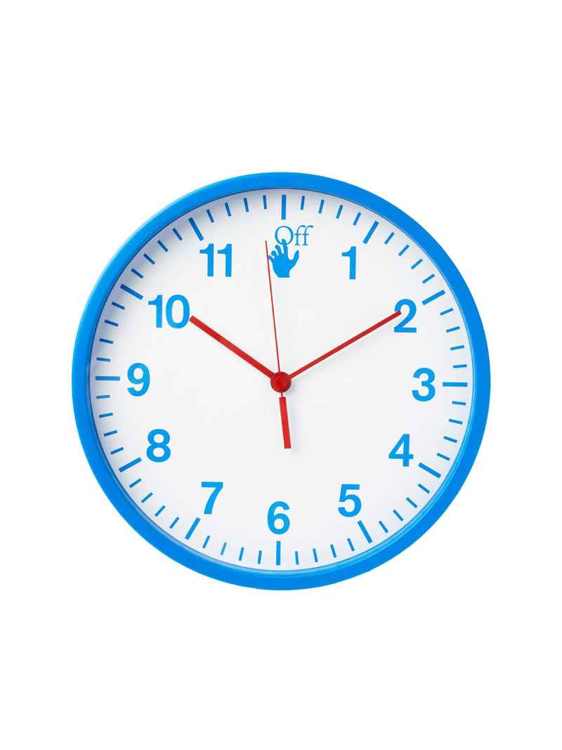 Hand Off Logo Quartz Wall Clock Blue Accessories > Jewelry