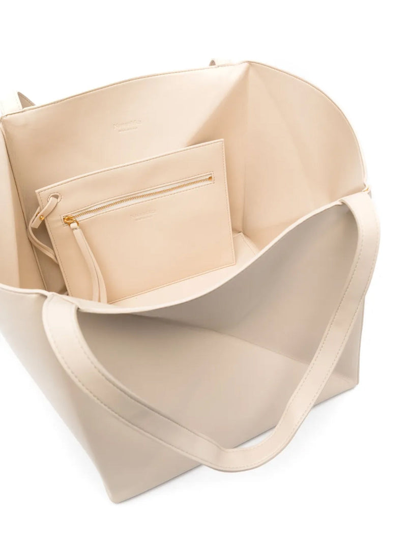 Nanushka The Origami Tote Bag — Beige Polyurethane
