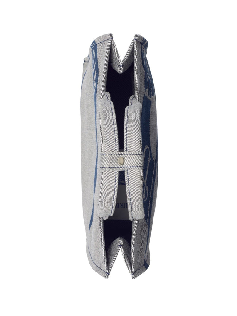 Burberry Ekd Knight Tote Bag — Gray Textile