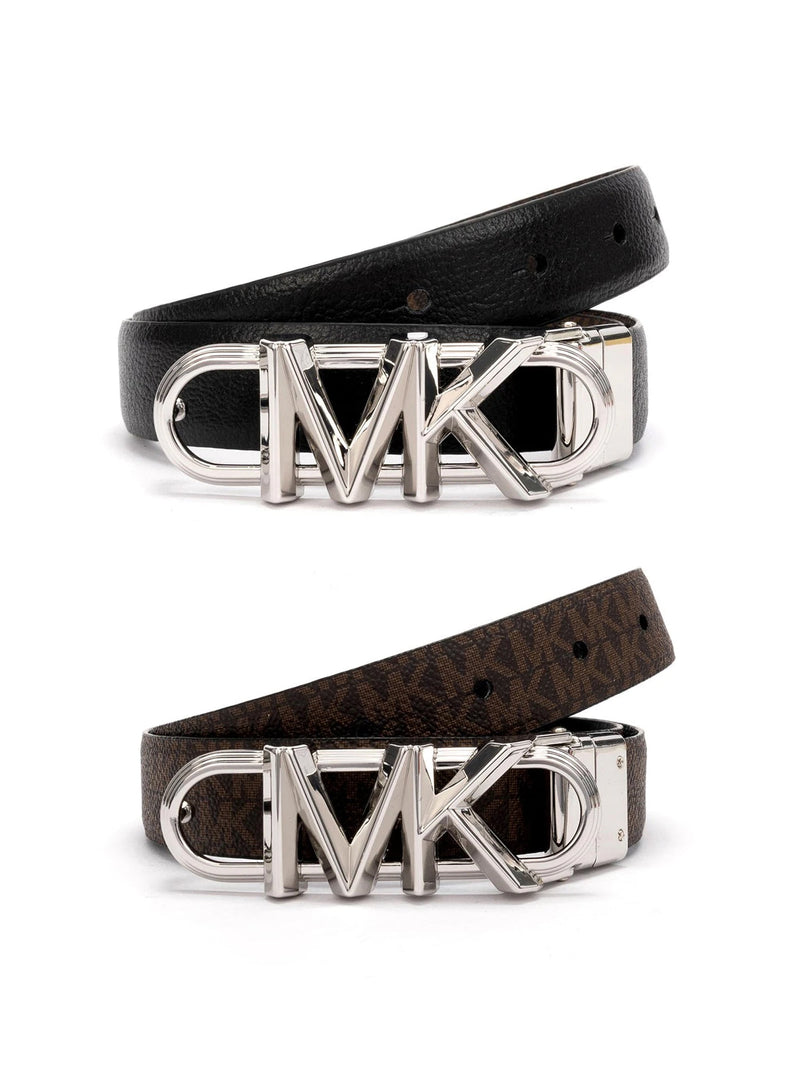Michael Kors Reversible Monogram Belt — Black Leather
