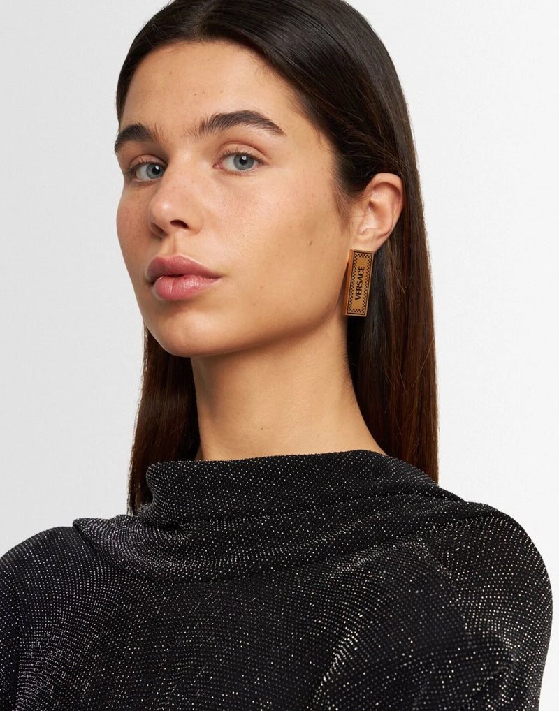 Versace Earrings — Gold Metal