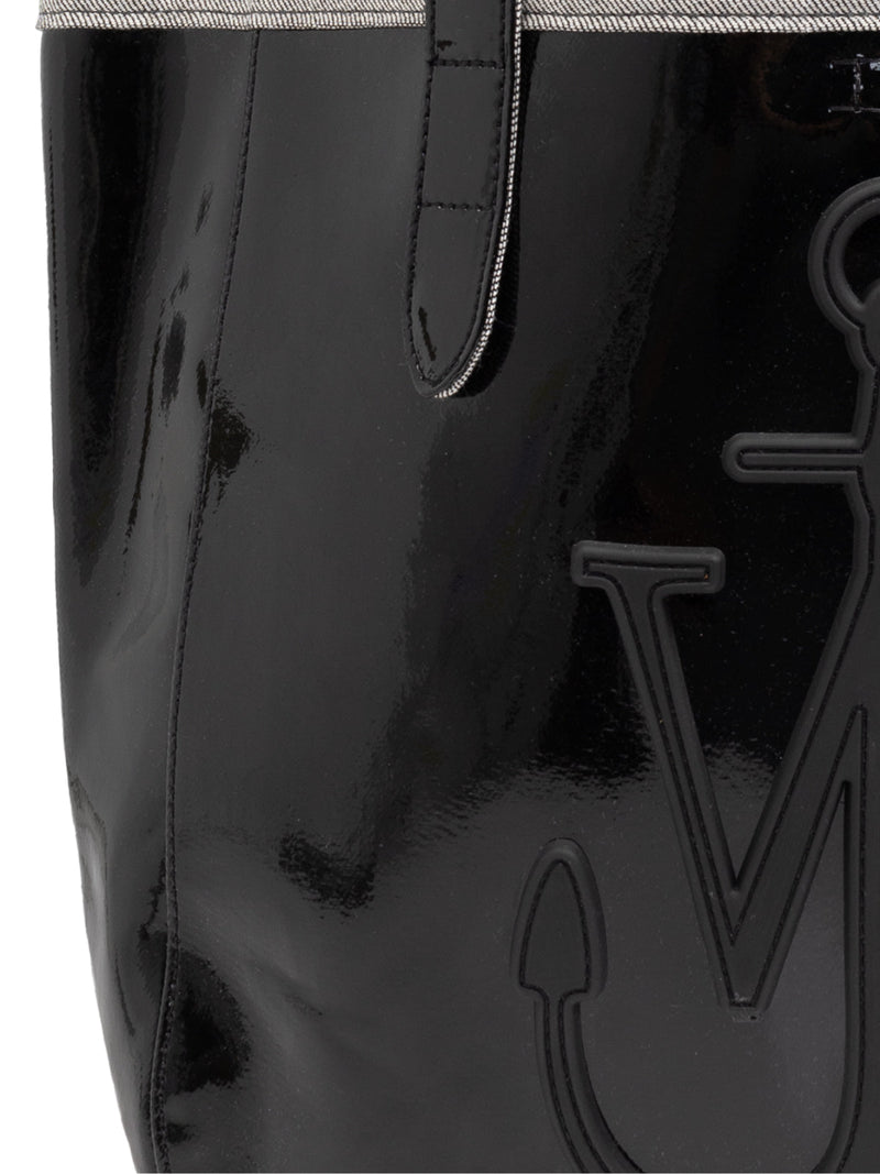 Jw Anderson Belt Anchor Logo Tote Bag — Black Textile