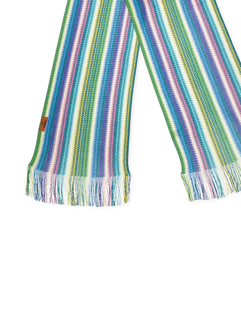 Missoni Zig Zag Striped Scarf — Multicolor Viscose Scarfs