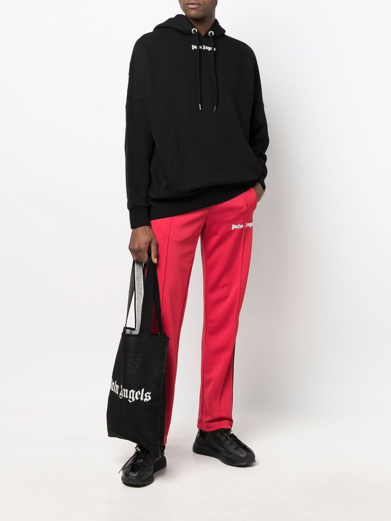 Palm Angels Knit Logo Tote Bag — Black Wool