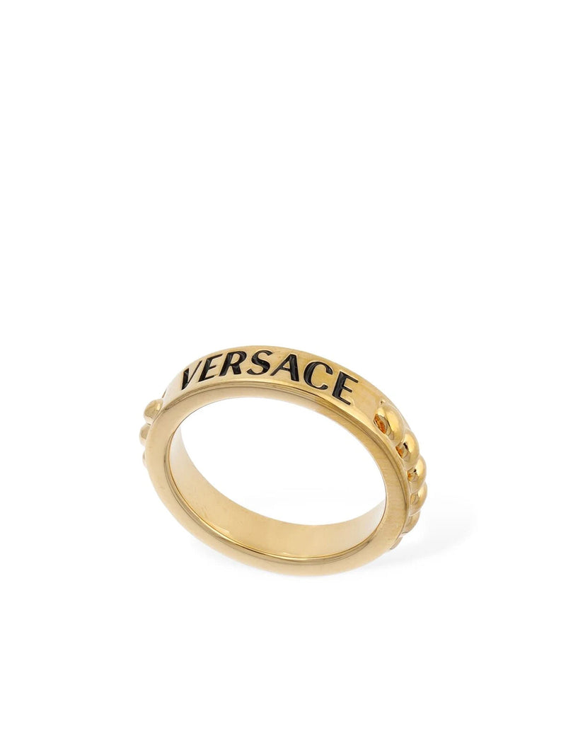 Versace Logo Ring — Gold Metal Rings