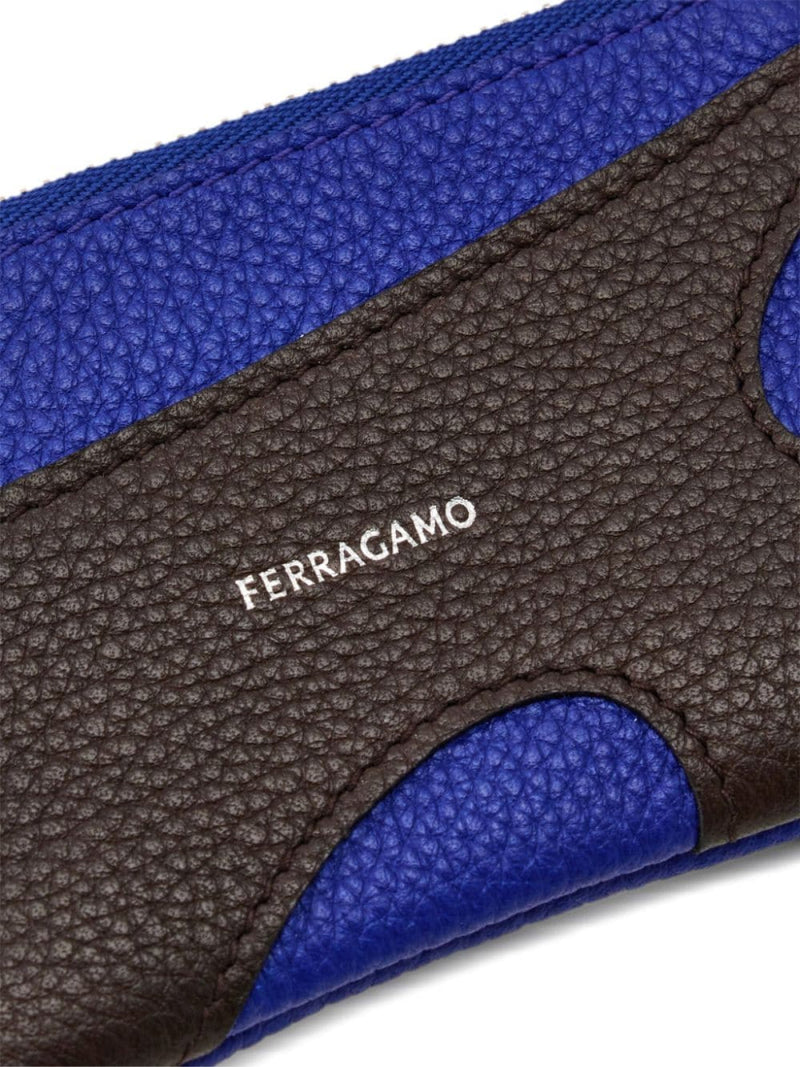 Ferragamo Cut-Out Leather Card Case — Brown Cases