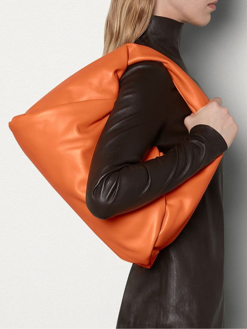 Bottega Veneta Supple Leather Hobo Bag — Orange