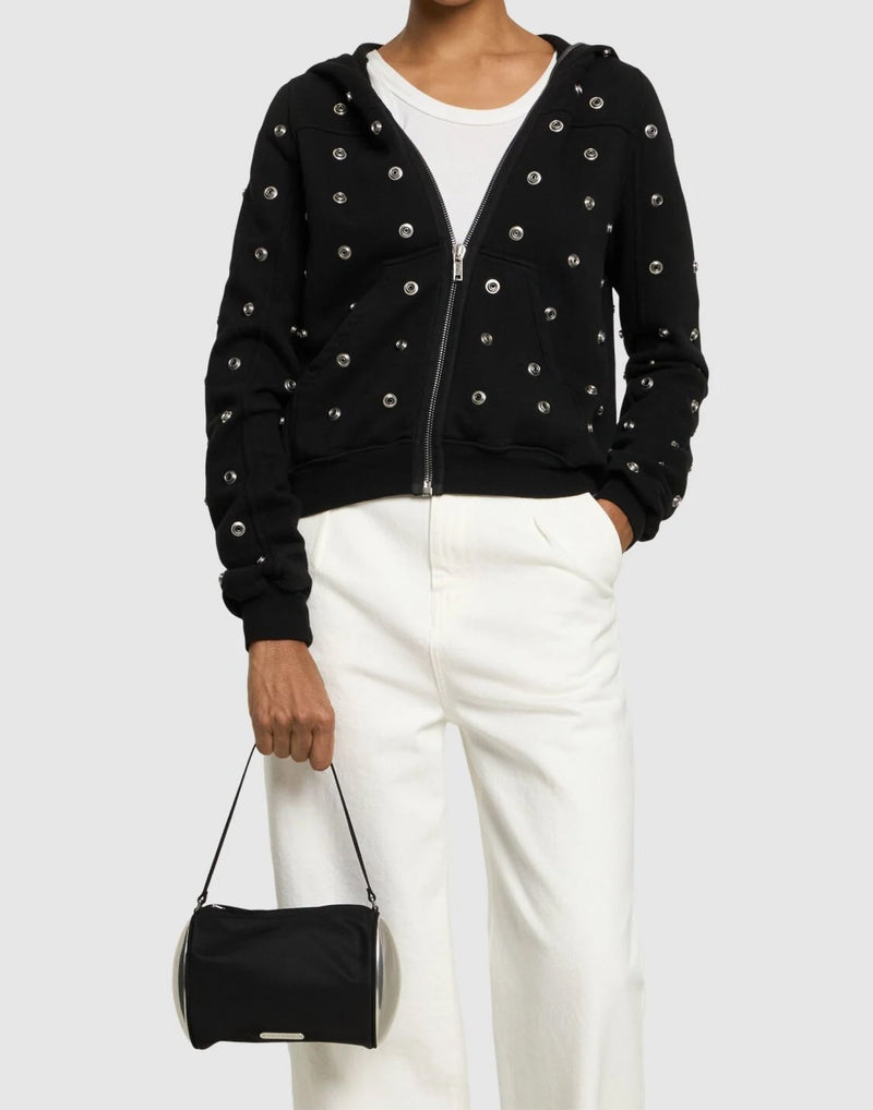 Alexander Wang Dome Barrel Clutch — Black Polyester