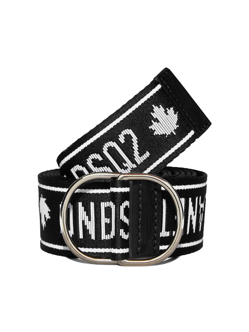 Dsquared2 Logo Industrial Tape Belt — Black Textile