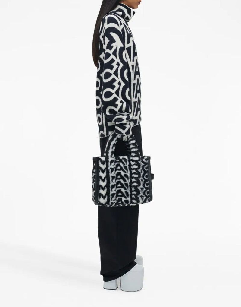 Marc Jacobs Monogram Teddy Jacquard Tote Bag — Black Textile