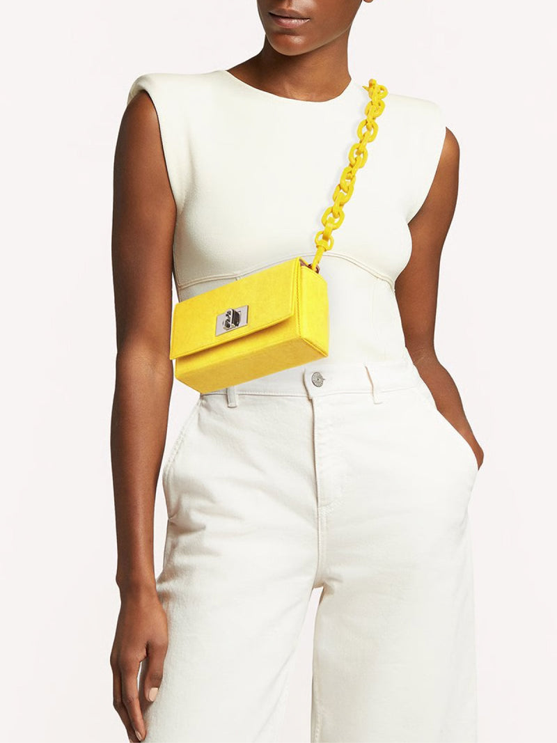 Furla Shoulder Bag — Yellow Textile