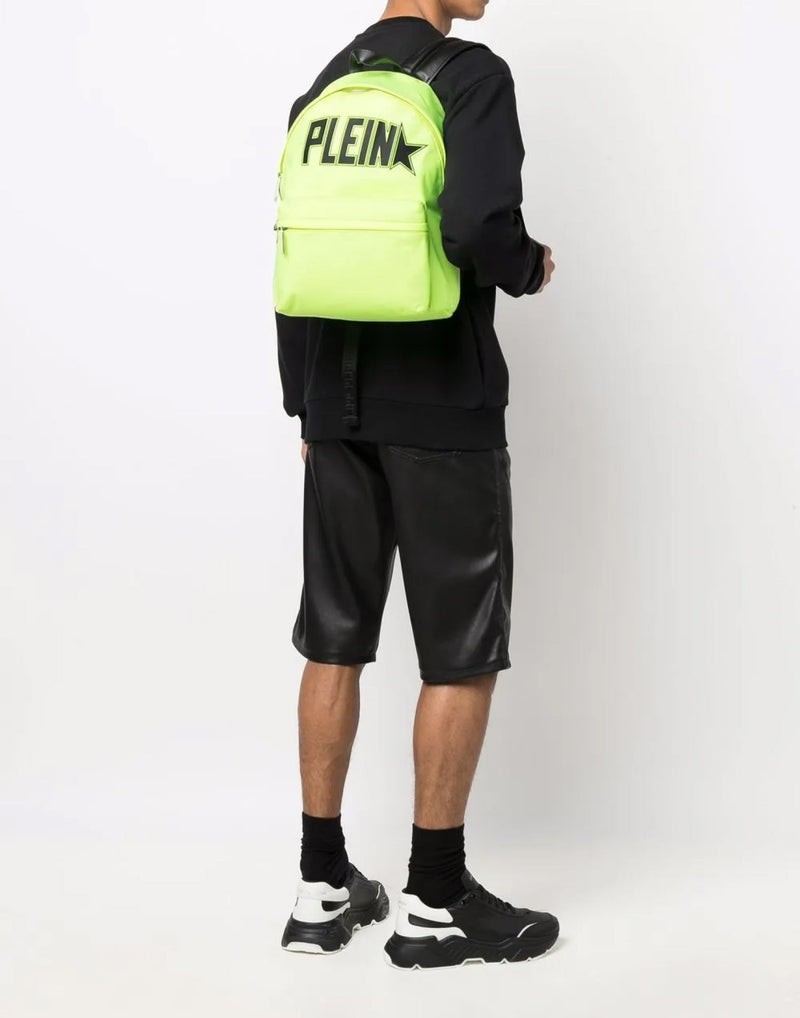 Philipp Plein Iconic Logo Backpack — Yellow Textile
